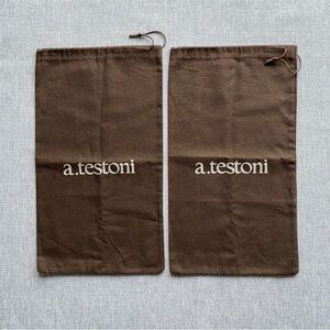 a.testoni | NEW Luxury Cotton Drawstring Dark Brown Dust Bag - Storage